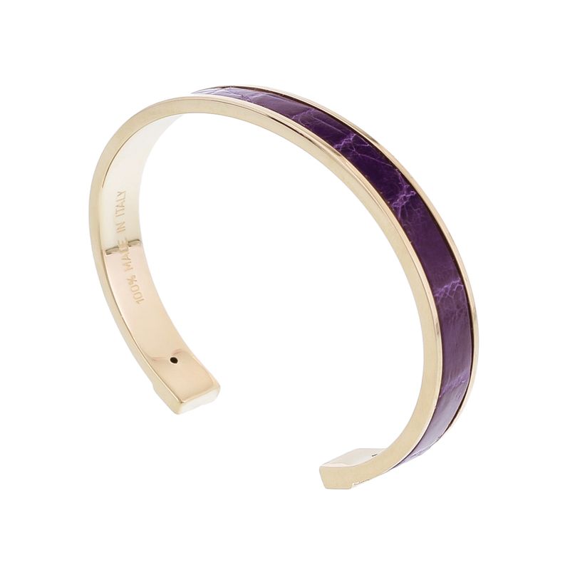 Stamerra Piccolo Crocco Vio Purple Genuine Crocodile Bracelet